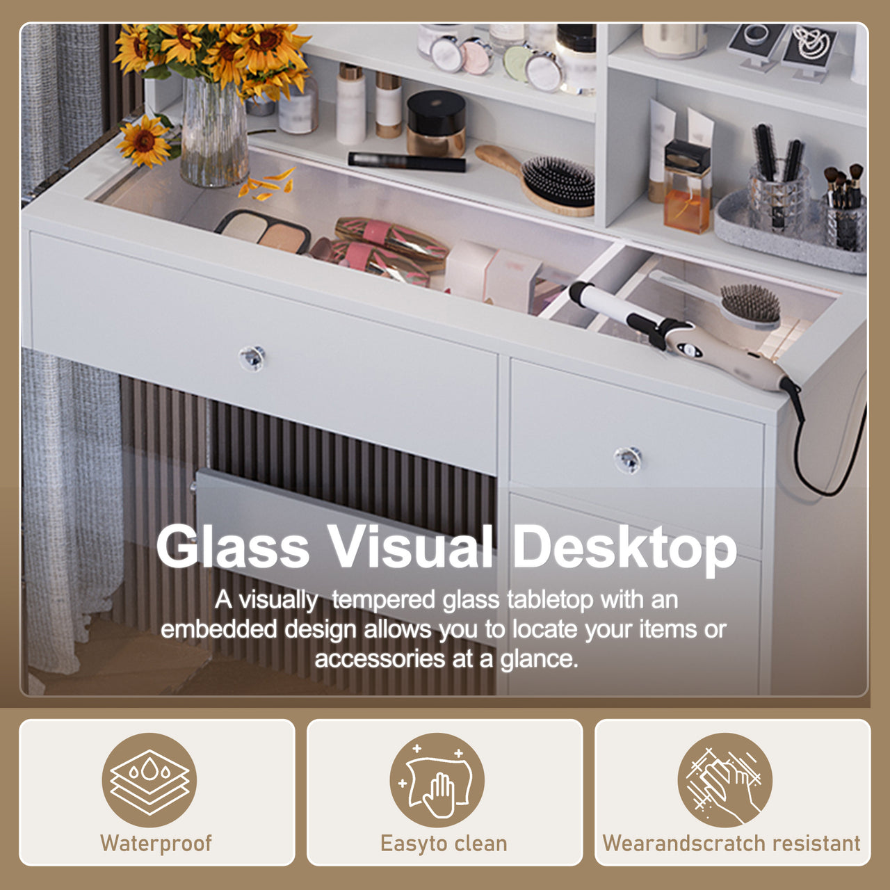 Dressing Table With 2 Drawers And Cabinet