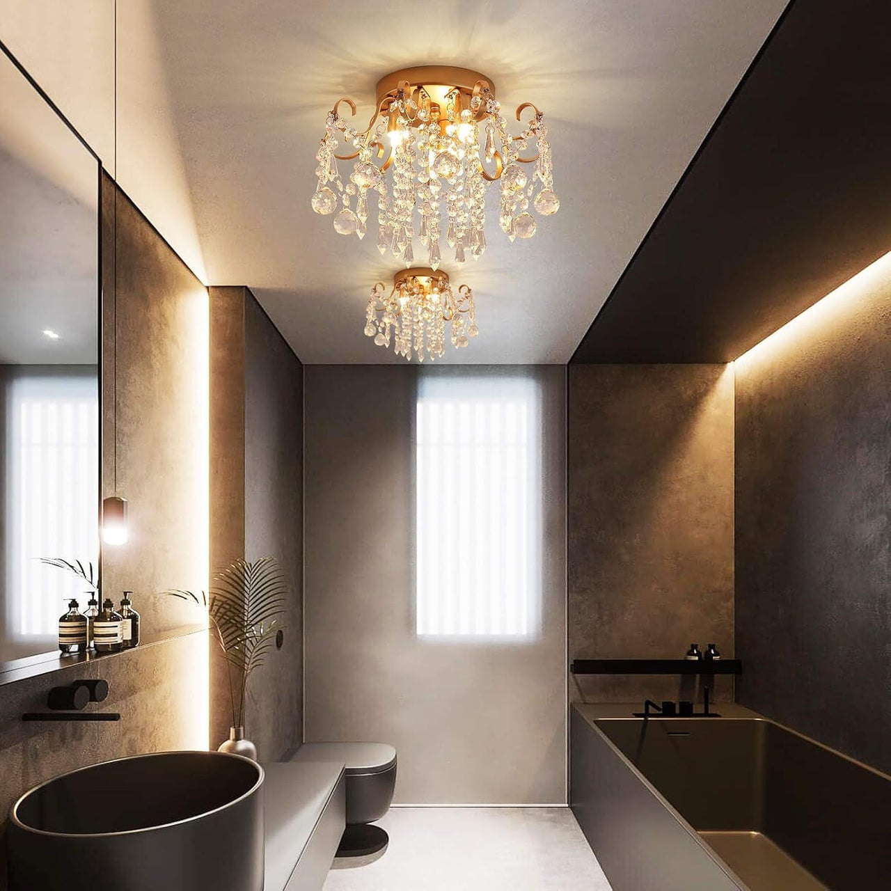 Small Gold Crystal Chandelier