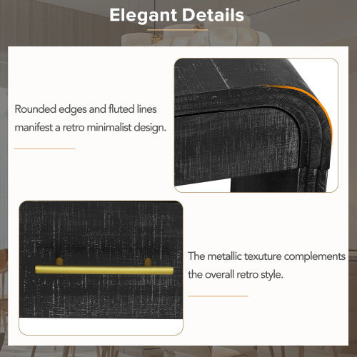 Unique Retro Silhouette Console Table with Two Top Drawers