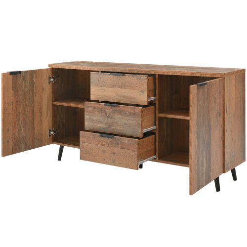 Cabinet With Adjustable Shelves with Three Drawers