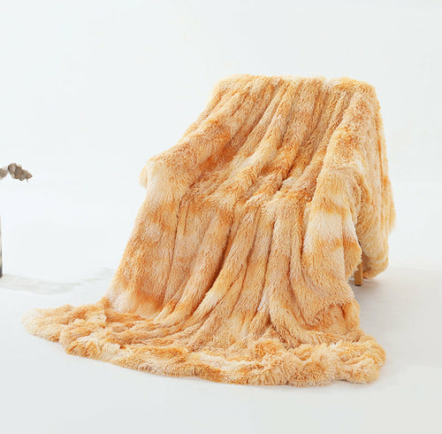 Warm & Fluffy Throw Blanket with Faux Fur