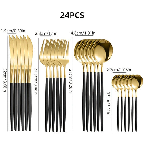 24Piece DishwasherSafe Stainless Steel Cutlery Set