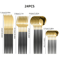 Thumbnail for 24Piece DishwasherSafe Stainless Steel Cutlery Set