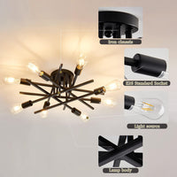 Thumbnail for 8-Lights Semi Flush Mount Ceiling Light Fixture