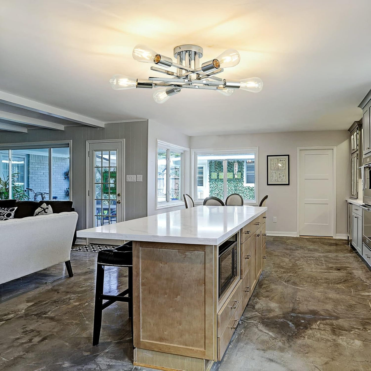 6-Lights Semi Flush Mount Ceiling Light