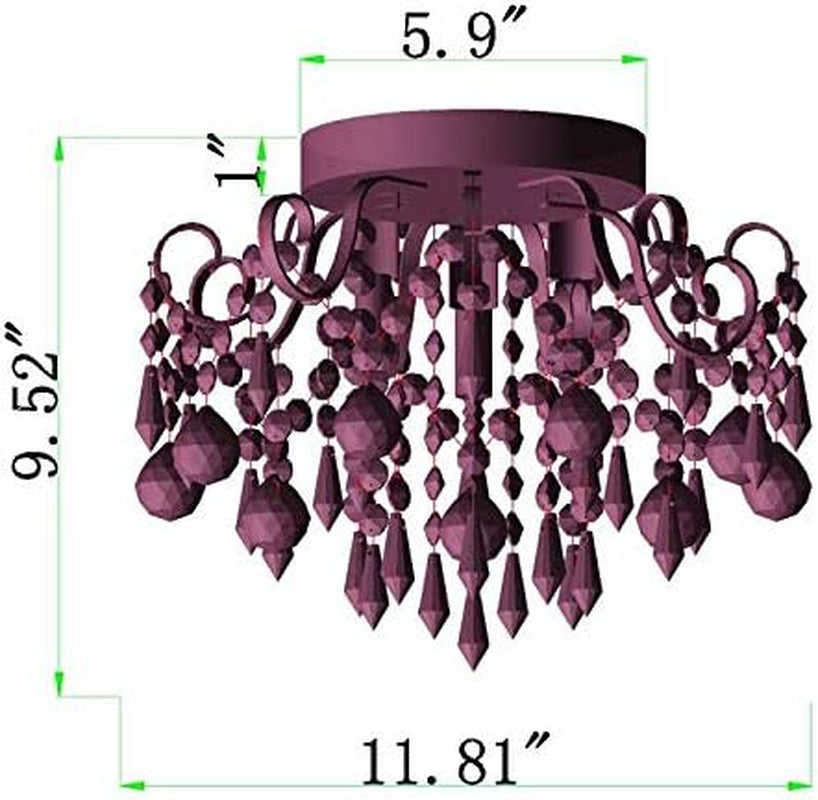 Small Pink Crystal Chandelier