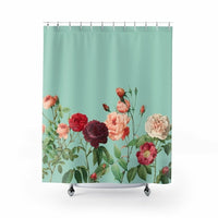 Thumbnail for Rose Garden in Teal Shower Curtains