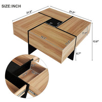 Thumbnail for Unique Design Coffee Table With 4 Hidden Storage Compartments
