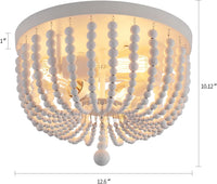 Thumbnail for White Boho Beaded Flush Mount Ceiling Light