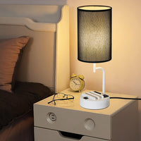Thumbnail for Table Lamp with 3 USB Charging Ports with AC Outlet