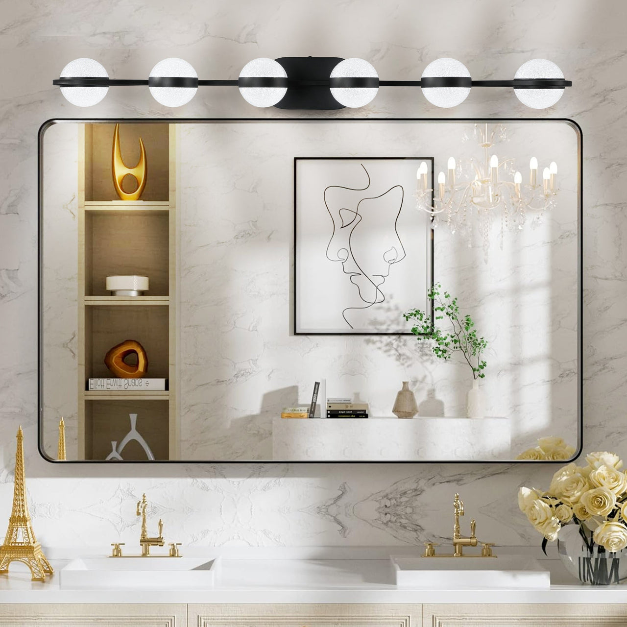 Vanity Lights With 6 LED Bulbs For Bathroom Lighting