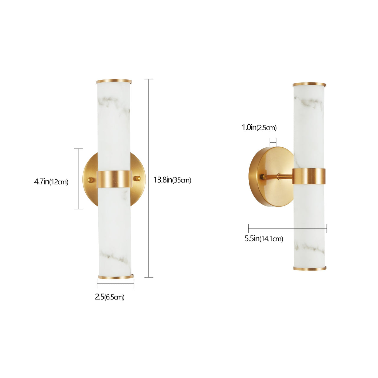 Golden and Elegant Resin Wall Sconce