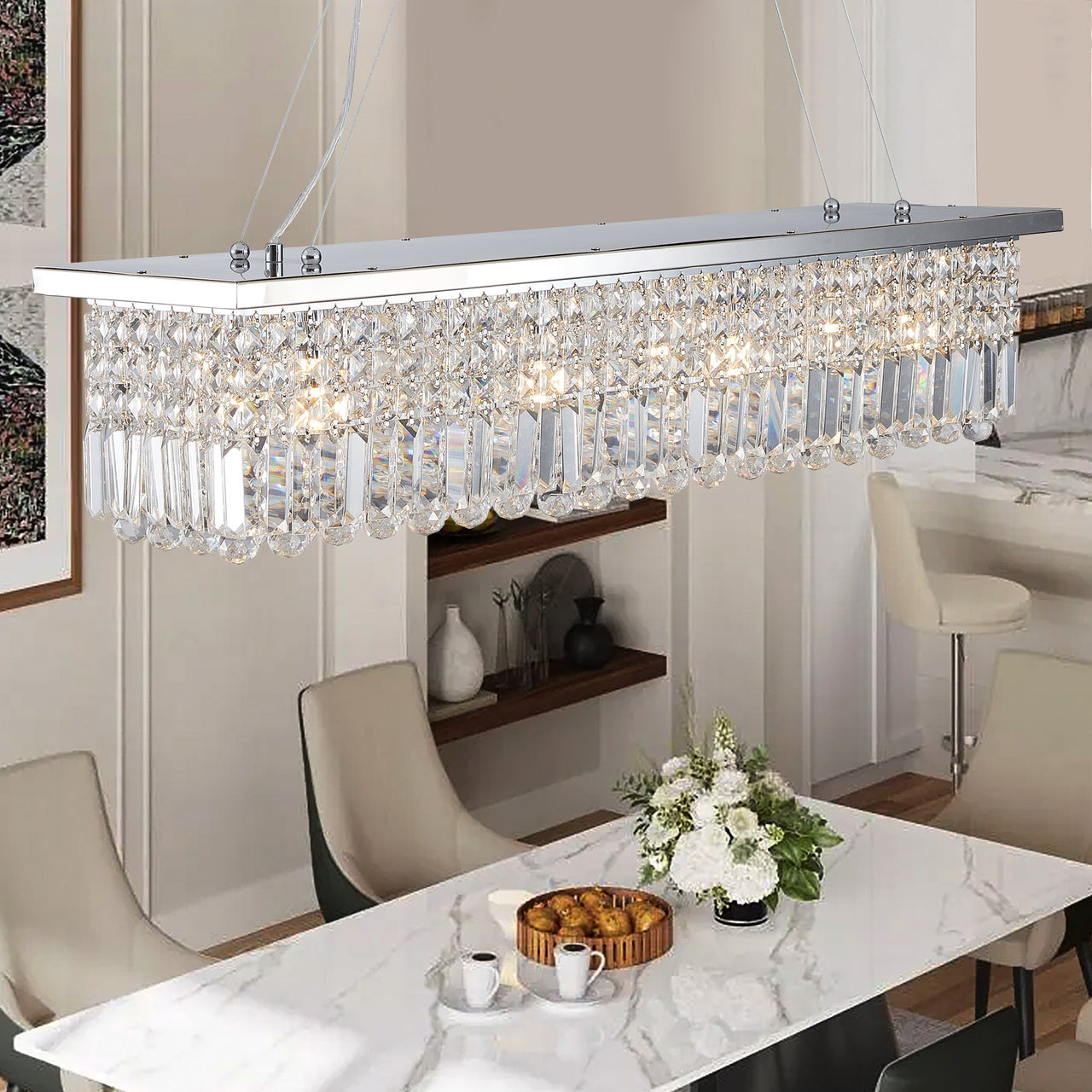 Modern Crystal Chandelier - 8-Light