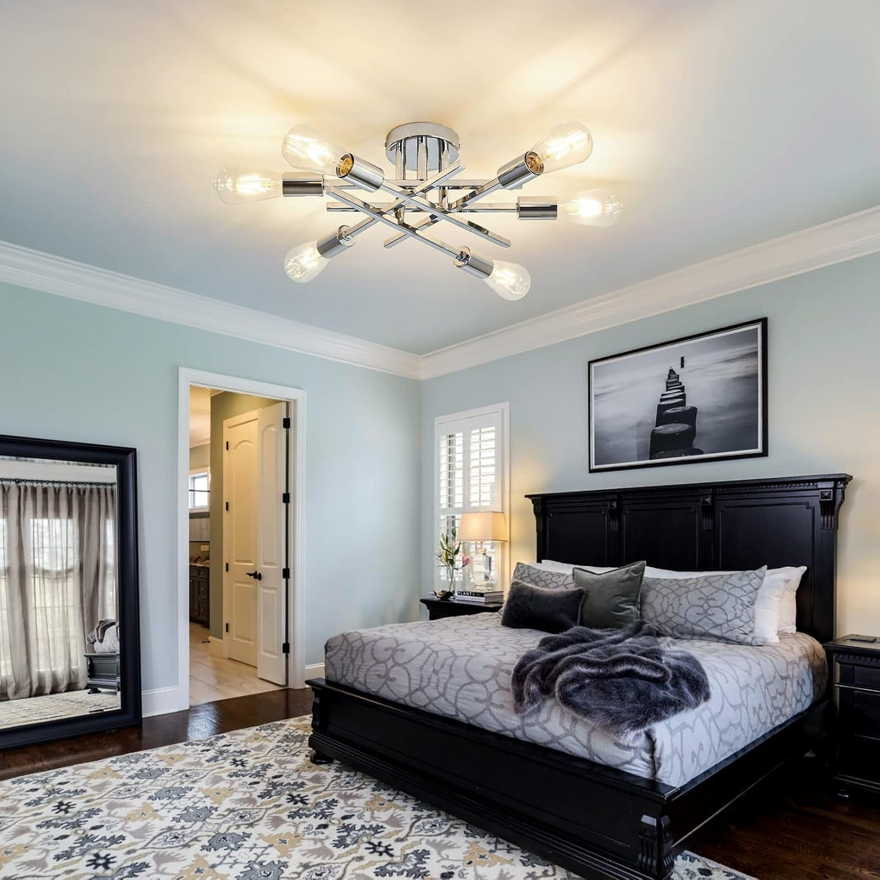 6-Lights Semi Flush Mount Ceiling Light