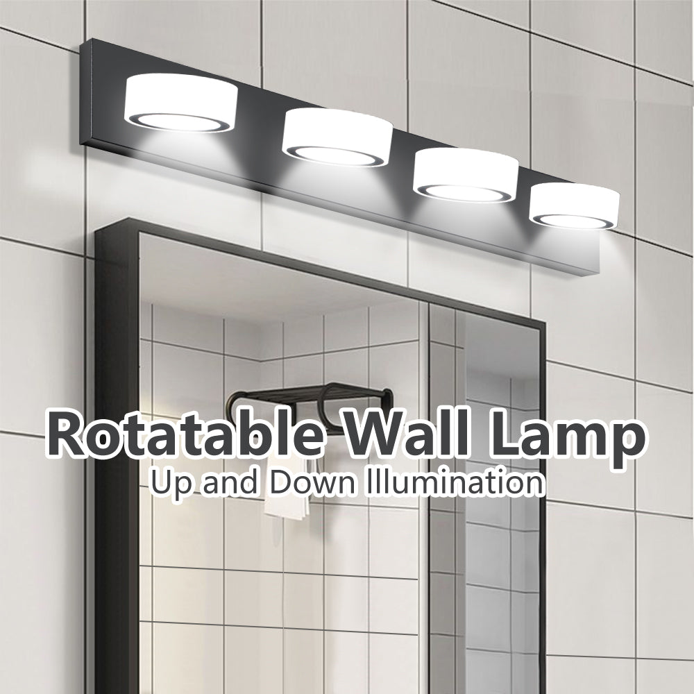 LED Modern Black 4-Light Vanity Lights Fixtures