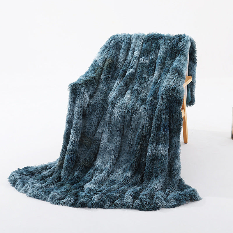 Warm & Fluffy Throw Blanket with Faux Fur