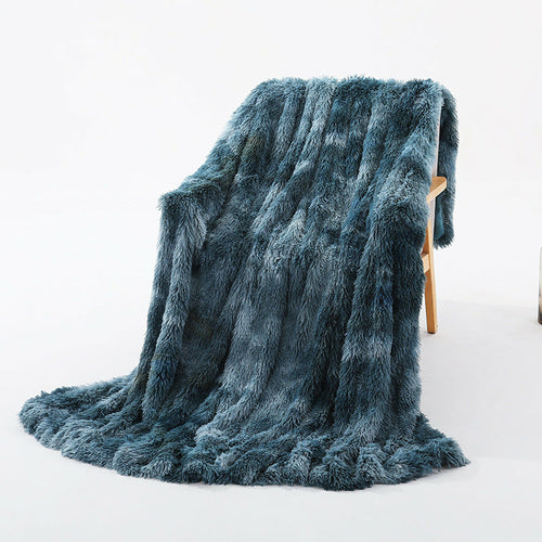 Warm & Fluffy Throw Blanket with Faux Fur