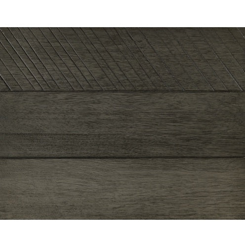 Contemporary Three-Tone Gray Finish Nightstand Perched Atop Metal Legs Acacia Veneer Modern Bedroom Furniture