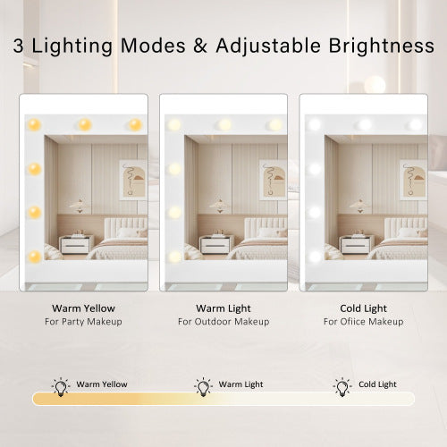 Large Dressing Table With 3 Color Lighting Modes & RGB Cabinets