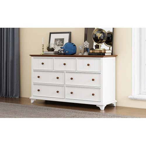 Wooden Captain Seven-Drawer Dresser For Bedroom