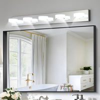 Thumbnail for Modern 5-Light LED Vanity Light Fixture in Chrome Finish with Acrylic