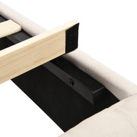 Thumbnail for Upholstered King Size Bed With Slatted Frame And Headboard