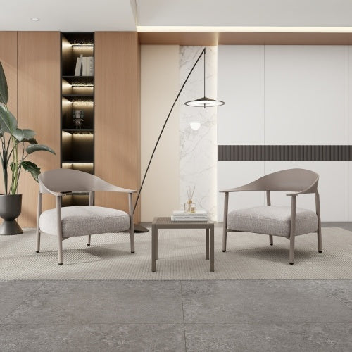 Modern 2 Piece Accent Chair Set With Coffee Table