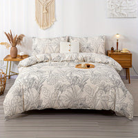 Thumbnail for Elegant Leaf Print 3Piece Duvet Cover Set