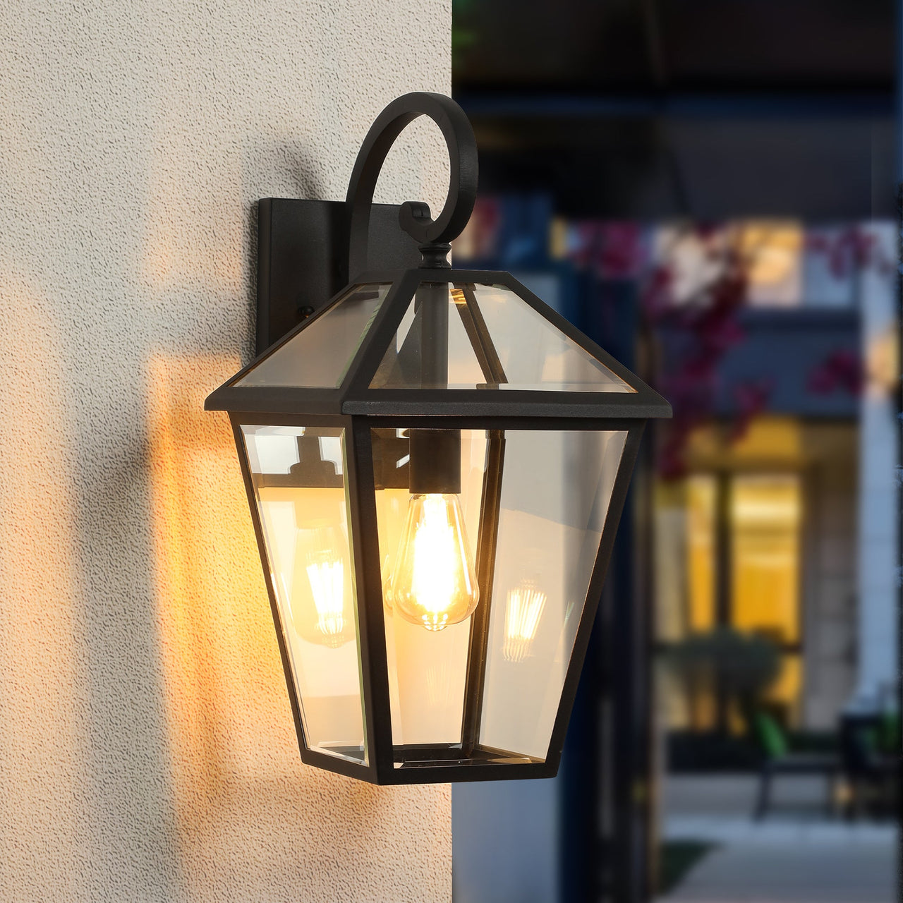 2-Pack Outdoor Wall Lanterns in Black