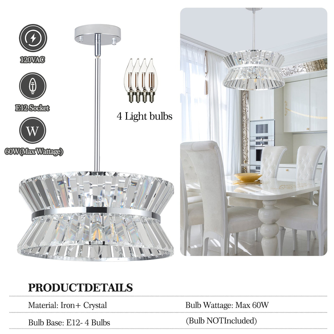 Modern Crystal Chandelier for Living-Room