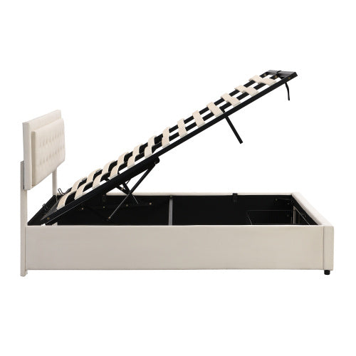 Upholstered Bed King Size Bed With Slats And Headboard, Without Mattress