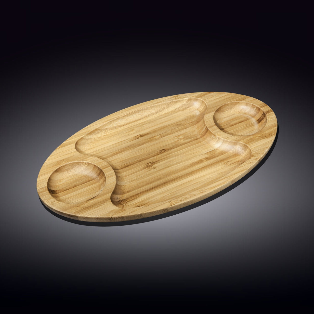 Bamboo 3 Section Platter For Appetizers
