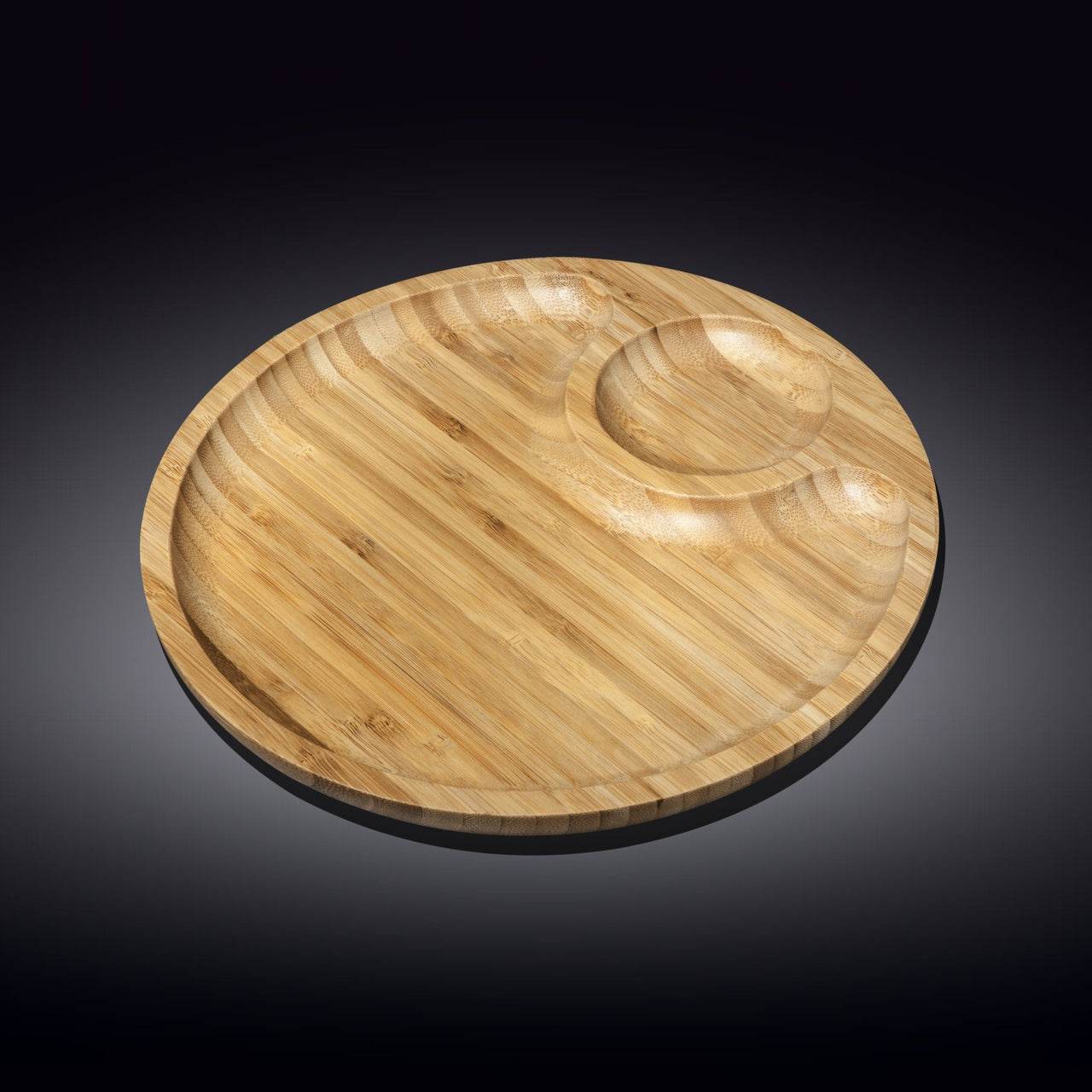 Bamboo 2 Section Platter For Appetizers / Barbecue /