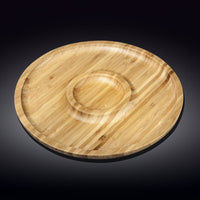 Thumbnail for Bamboo 2 Section Platter For Appetizers / Barbecue