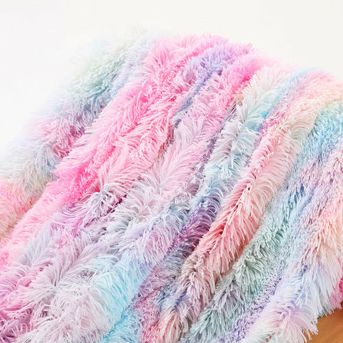 Warm & Fluffy Throw Blanket with Faux Fur
