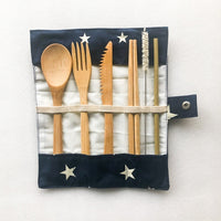 Thumbnail for Bamboo Cutlery Set | Zero Waste Reusable | Washable Organic Cotton