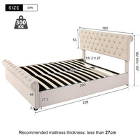 Thumbnail for Functional Bed With Slatted Frame And Storage
