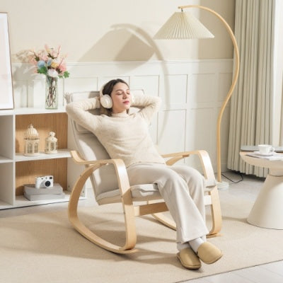 Upholstered Lounge Chair Recliner With High Back And Headrest