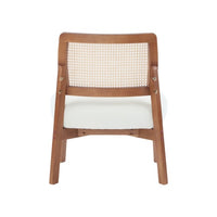 Thumbnail for Set Of 2 Modern Beige Lounge Chair With Woven Backrest, Sturdy Wooden Frame, Minimalist And Elegant Accent Seating For Living Room, Bedroom, Or Office