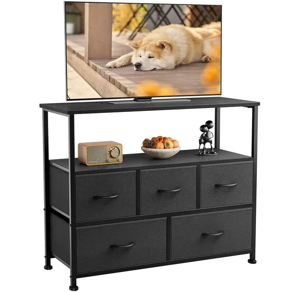 Closet Fabric Dresser With Metal Frame Tv Stand
