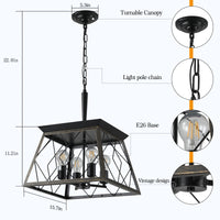 Thumbnail for 4-Light Vintage Antique Chandeliers Light Fixture