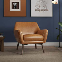 Thumbnail for Panom Tan Leather Lounge Chair