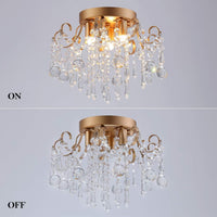 Thumbnail for Small Gold Crystal Chandelier