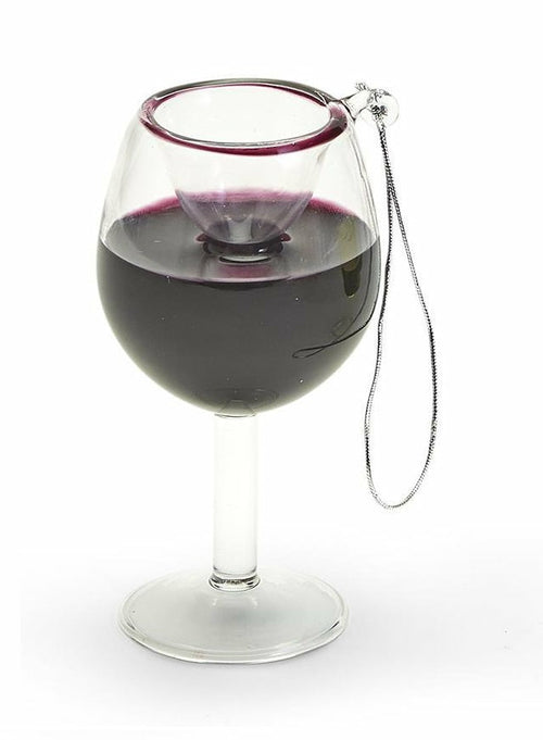 Red Wine Hand-Crafted Glass Ornament