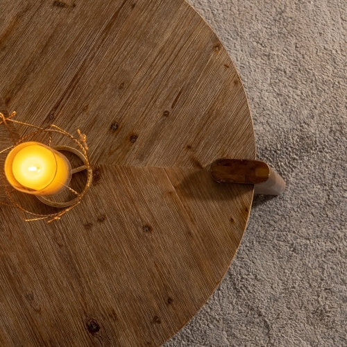 Wood Round Coffee Table For Living Room