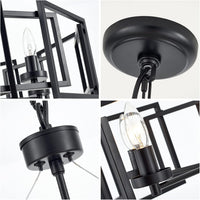 Thumbnail for Geometric Industrial Style Chandelier With Matt Black Shade