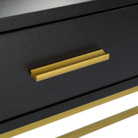 Thumbnail for Black, Particleboard, Steel Frame, Two-drawer, Three-tier Shelf, Dressing Table Set