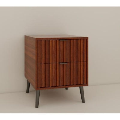 Wooden Nightstand With 2 Drawers
