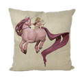 Horse and Baby Cupid Pillow