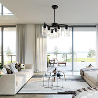 Thumbnail for 6-Light Modern Farmhouse Black Chandelier